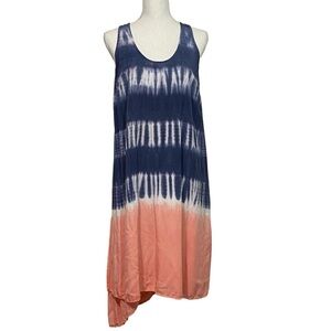SPLENDID - KARPAZ TIE DYE - LONG WRAP DRESS - ASYMMETRICAL - SIZE SMALL - B6